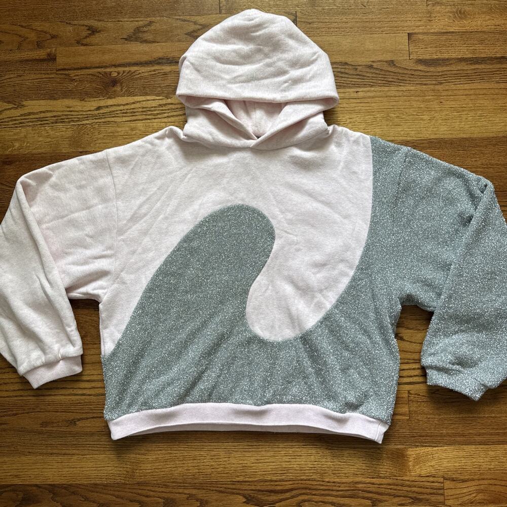 DIOR ERL 22SS SWIRI WAVEHOODIE white pink/ silver Size XL